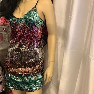 Express mini dress multi colored.